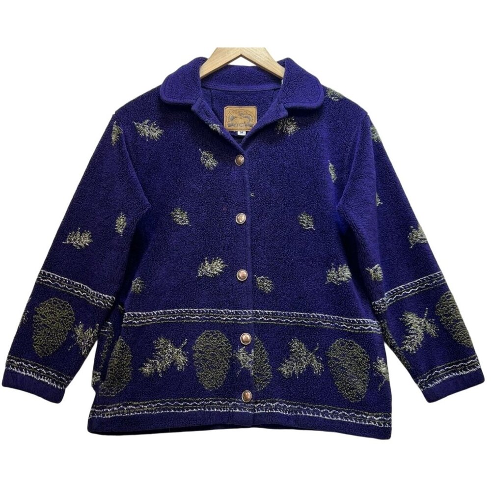 ALPS Finest Quality Apparel Womens Sherpa Fleece Jacket Size M Blue Purple